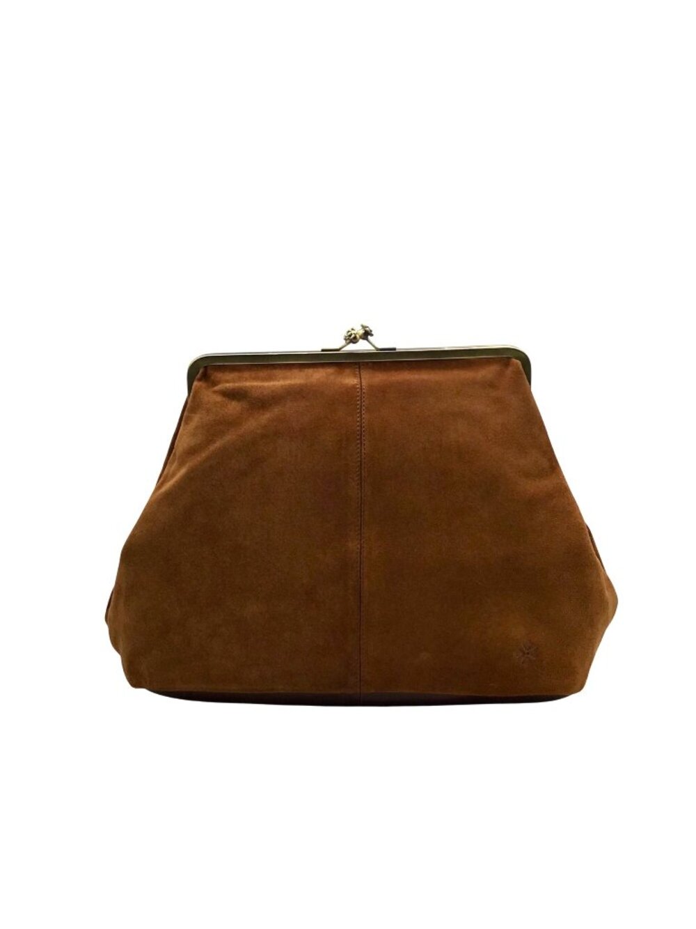 Patricia Nash Brown Suede Framed Shoulder Bag